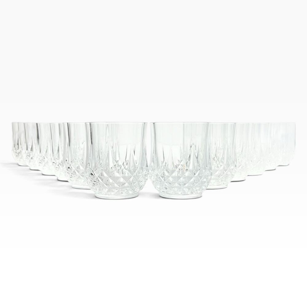Cristal d’Arques “Longchamp” 12 Crystal Old Fashioned Tumbler Glasses 3.75” 10oz